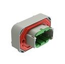DIP Connector featuring gray color thermoplastic shell designed for temperature conditions from minus 55 to plus 125 degrees Celsius
